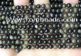 COB765 15.5 inches 4mm round golden obsidian beads wholesale