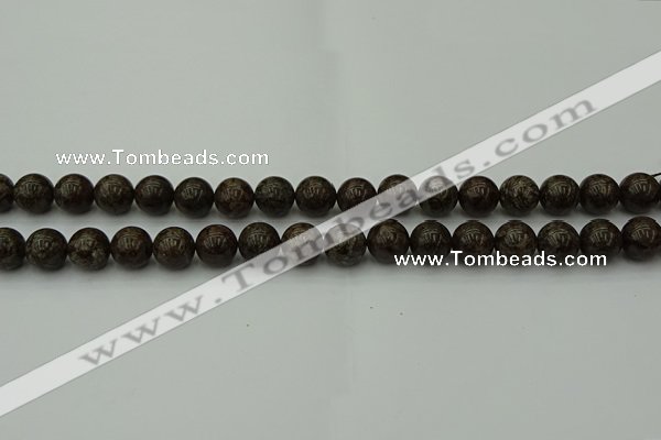 COB802 15.5 inches 8mm round red snowflake obsidian beads