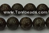 COB803 15.5 inches 10mm round red snowflake obsidian beads