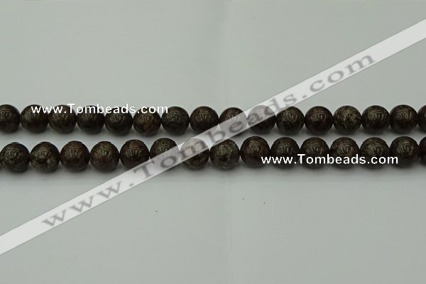 COB803 15.5 inches 10mm round red snowflake obsidian beads