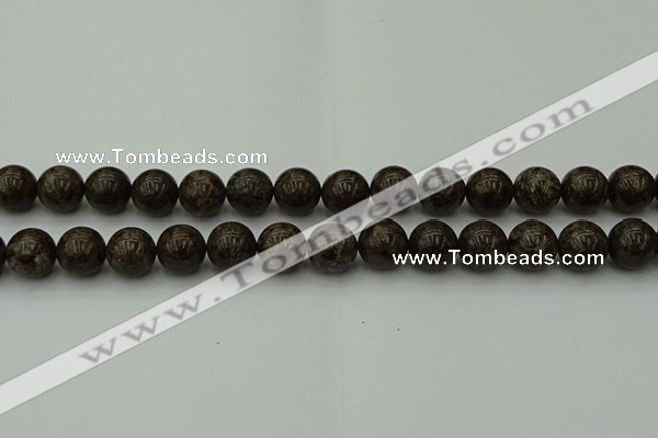 COB804 15.5 inches 12mm round red snowflake obsidian beads