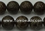 COB805 15.5 inches 14mm round red snowflake obsidian beads