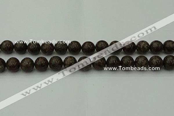 COB805 15.5 inches 14mm round red snowflake obsidian beads