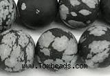 COB828 15 inches 10mm round matte snowflake obsidian beads