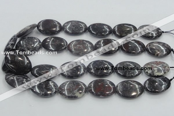 COJ03 15.5 inches 22*30mm oval blood jasper gemstone beads