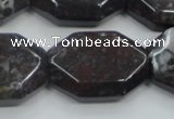 COJ07 15.5 inches 22*30mm octagonal blood jasper gemstone beads