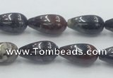 COJ08 15.5 inches 10*20mm teardrop blood jasper gemstone beads