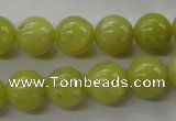 COJ105 15.5 inches 12mm round olive jade beads wholesale