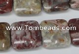 COJ216 15.5 inches 20*20mm square blood stone beads wholesale