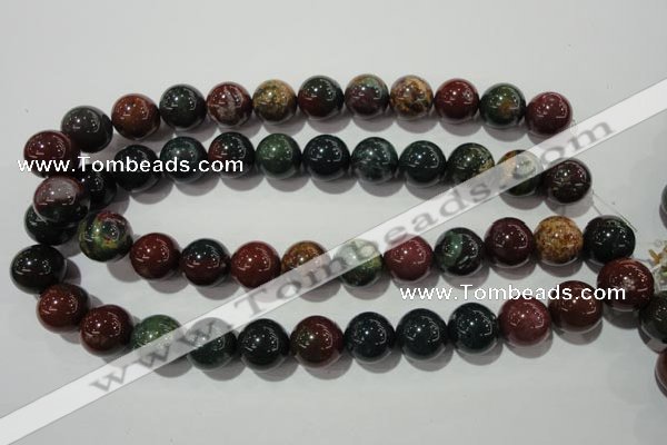 COJ305 15.5 inches 14mm round Indian bloodstone beads wholesale