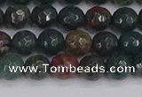 COJ311 15.5 inches 6mm faceted round Indian bloodstone beads