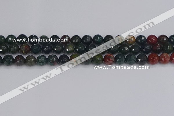 COJ312 15.5 inches 8mm faceted round Indian bloodstone beads