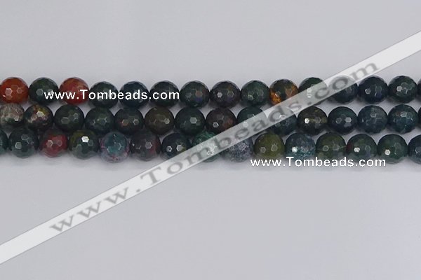 COJ313 15.5 inches 10mm faceted round Indian bloodstone beads