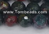 COJ314 15.5 inches 12mm faceted round Indian bloodstone beads