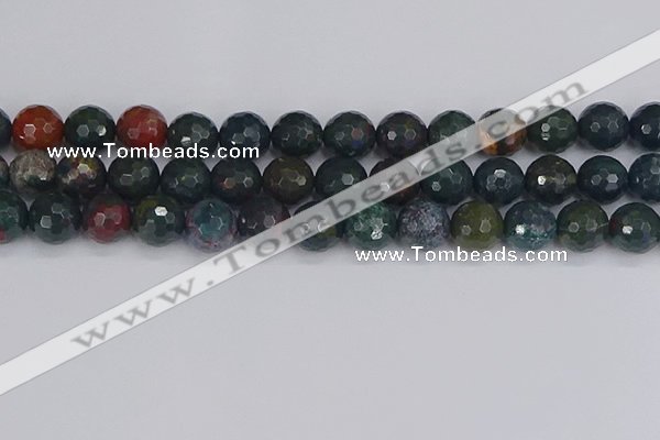 COJ314 15.5 inches 12mm faceted round Indian bloodstone beads