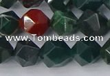 COJ322 15.5 inches 10mm faceted nuggets Indian bloodstone beads