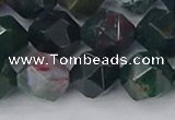 COJ323 15.5 inches 12mm faceted nuggets Indian bloodstone beads