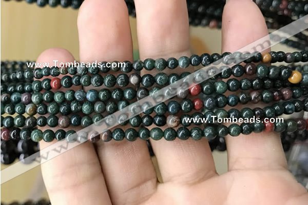 COJ330 15.5 inches 4mm round Indian bloodstone beads wholesale