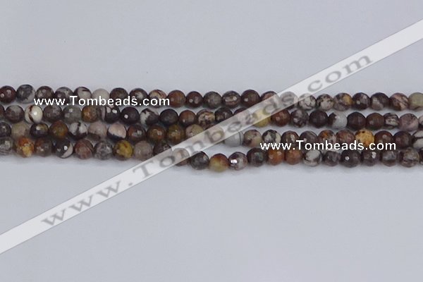 COJ361 15.5 inches 6mm faceted round outback jasper beads