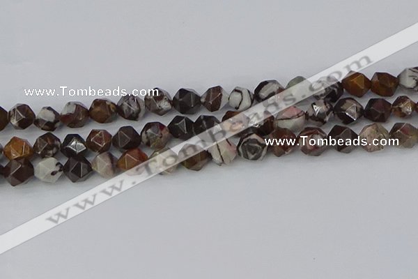 COJ373 15.5 inches 10mm faceted nuggets outback jasper beads