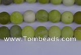 COJ401 15.5 inches 6mm round matte olive jade beads wholesale