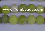 COJ402 15.5 inches 8mm round matte olive jade beads wholesale