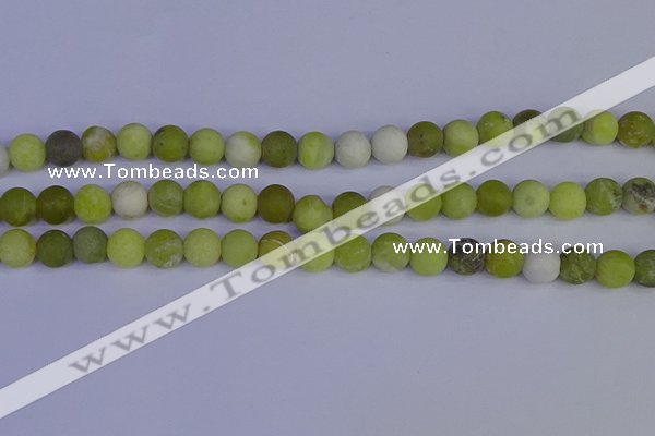 COJ403 15.5 inches 10mm round matte olive jade beads wholesale