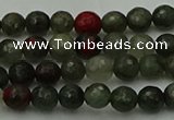 COJ460 15.5 inches 4mm faceted round blood jasper beads wholesale