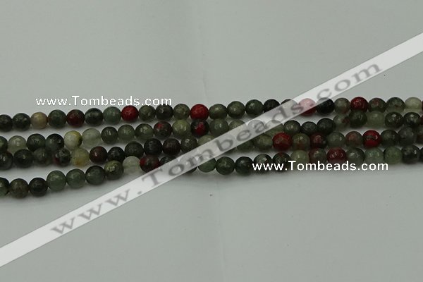 COJ460 15.5 inches 4mm faceted round blood jasper beads wholesale