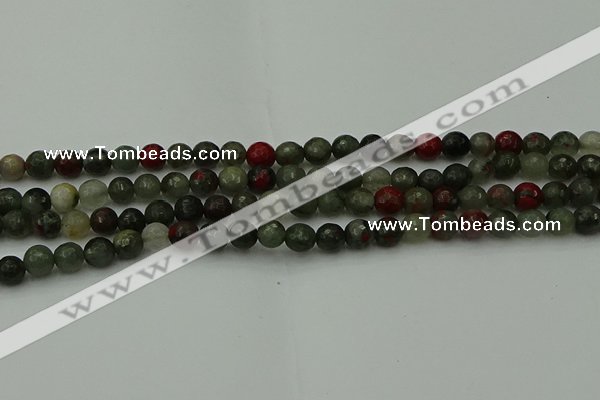 COJ461 15.5 inches 6mm faceted round blood jasper beads wholesale