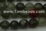 COJ462 15.5 inches 8mm faceted round blood jasper beads wholesale