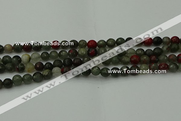 COJ462 15.5 inches 8mm faceted round blood jasper beads wholesale