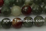 COJ463 15.5 inches 10mm faceted round blood jasper beads wholesale