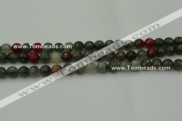 COJ463 15.5 inches 10mm faceted round blood jasper beads wholesale