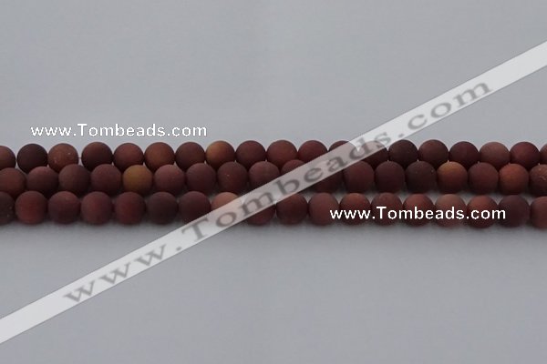 COJ472 15.5 inches 8mm round matte African blood jasper beads