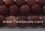 COJ473 15.5 inches 10mm round matte African blood jasper beads