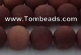 COJ474 15.5 inches 12mm round matte African blood jasper beads