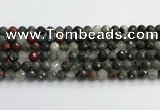 COJ485 15.5 inches 8mm faceted round blood jasper beads wholesale