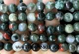 COJ509 15 inches 12mm faceted round blood jasper beads wholesale
