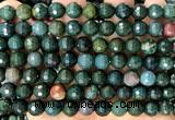 COJ513 15 inches 8mm faceted round Indian bloodstone beads wholesale