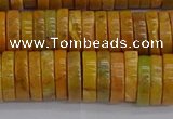 COJ623 15.5 inches 3*12mm heishi orpiment jasper beads