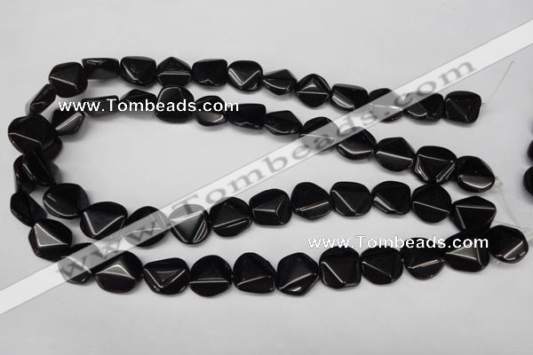 CON100 15.5 inches 16mm cut coin black onyx gemstone beads