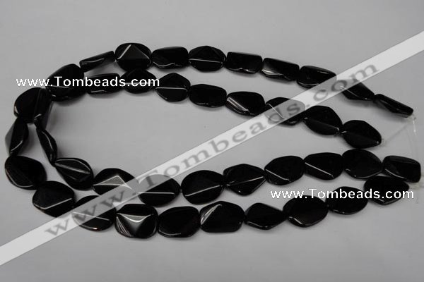 CON105 15.5 inches 15*20mm cut oval black onyx gemstone beads