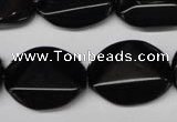 CON106 15.5 inches 18*25mm cut oval black onyx gemstone beads