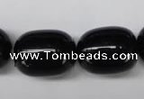 CON28 15.5 inches 15*20mm drum black onyx gemstone beads