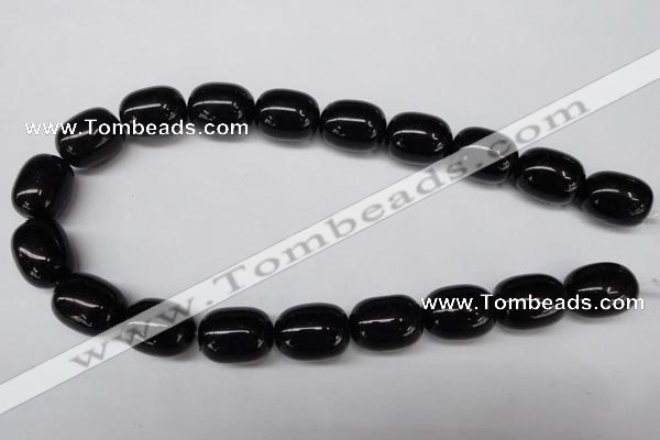 CON28 15.5 inches 15*20mm drum black onyx gemstone beads