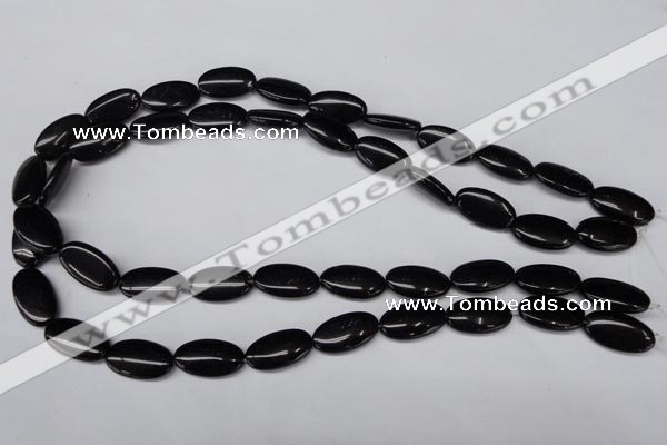 CON33 15.5 inches 10*18mm oval black onyx gemstone beads