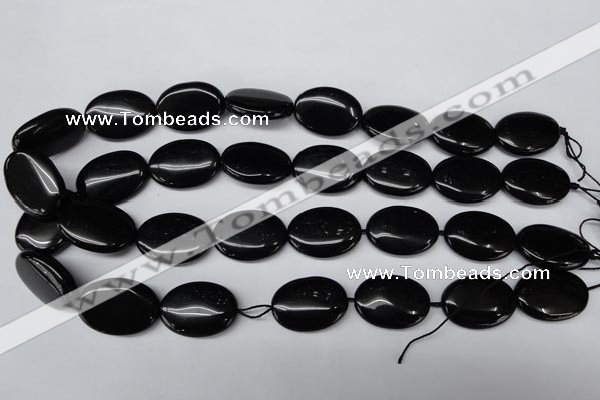 CON35 15.5 inches 18*25mm oval black onyx gemstone beads