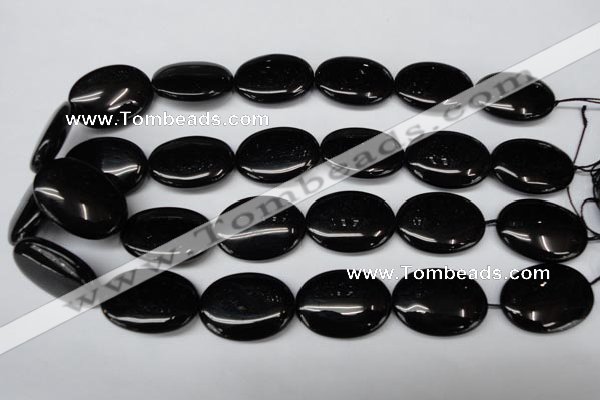 CON37 15.5 inches 22*30mm oval black onyx gemstone beads