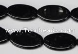 CON38 15.5 inches 14*24mm oval black onyx gemstone beads